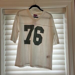 Edikted White and Black Oversized Tee